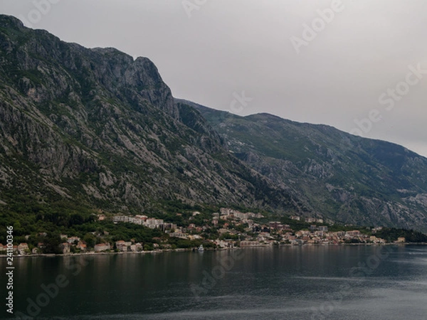 Obraz View of Kotor from the bay of Kotor in Montenegro