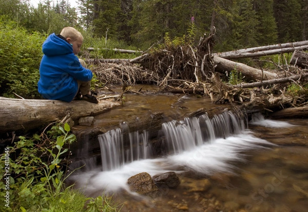 Obraz Boy by creek