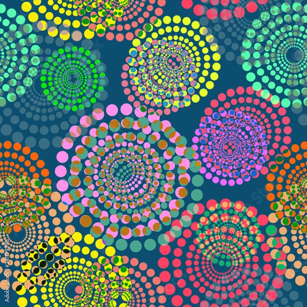 Fototapeta Seamless dots pattern. Vector design template. Modern wallpaper. Fashion style