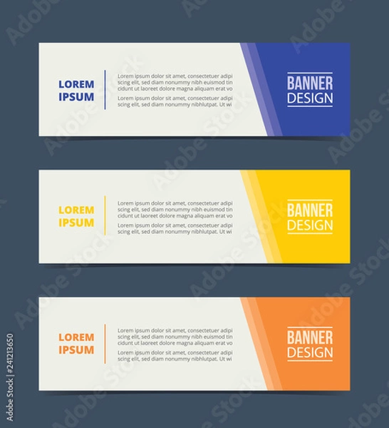 Fototapeta triangle banner template design with horizontal advertising banner space for text