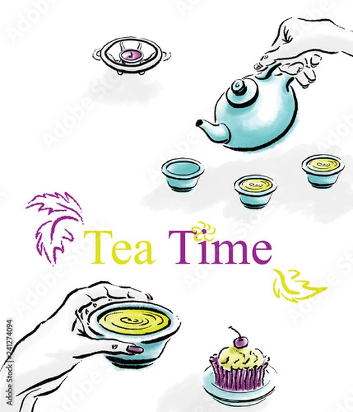 Fototapeta Chinese Tea Set