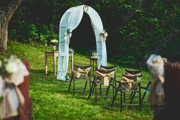 Obraz A beautiful rustic intimate wedding ceremony   