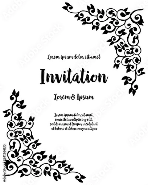 Fototapeta Vintage Floral Greeting Card with Blooming hand draw vector art