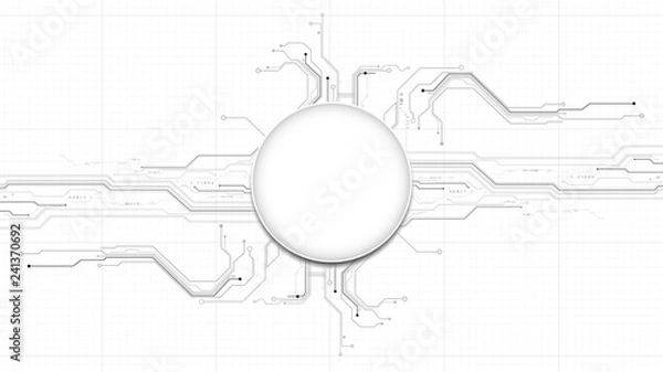 Obraz Technology futuristic abstract hardware circuit background template vector