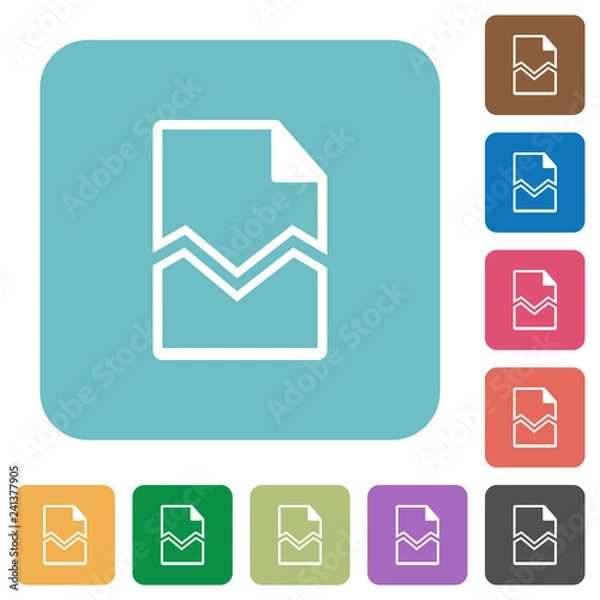 Fototapeta Broken page rounded square flat icons