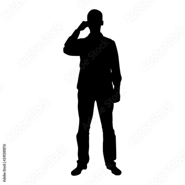 Fototapeta Man drinking from mug standing icon black color vector illustration flat style image