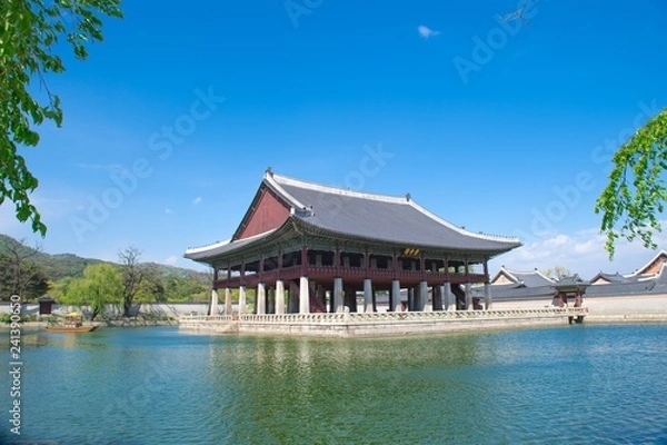 Obraz 한국의 세계 문화 유산 동양 건축물 백그라운드 사진