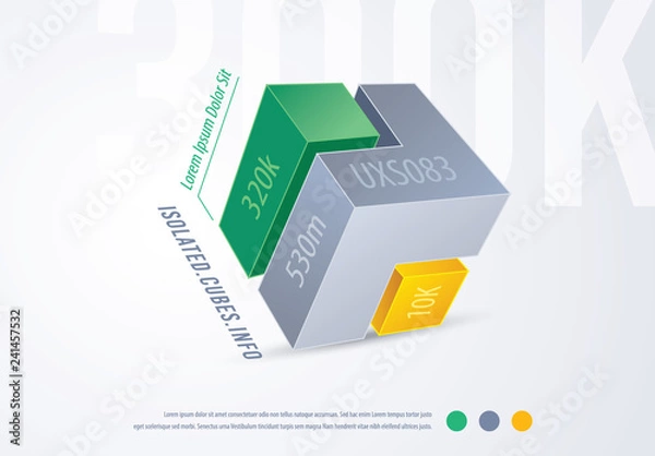 Fototapeta 3D Cube Infographic Layout