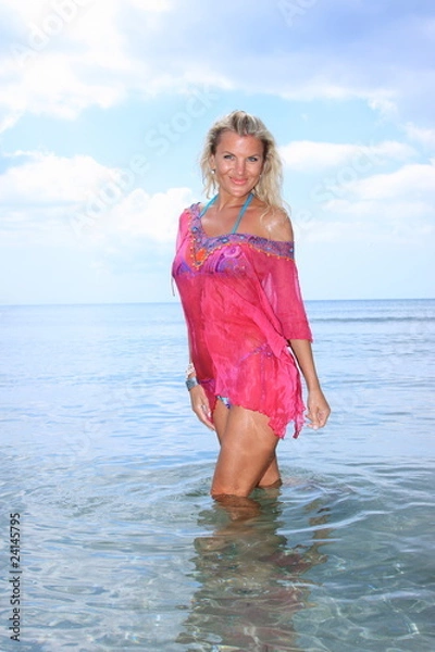 Fototapeta blonde bikini model