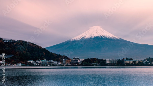 Fototapeta Mt.Fuji inthe morning , View from lake Kawagushi Ko.