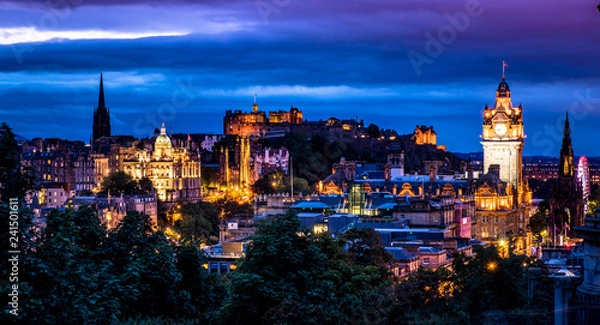 Fototapeta Edinburgh Night Panoramic