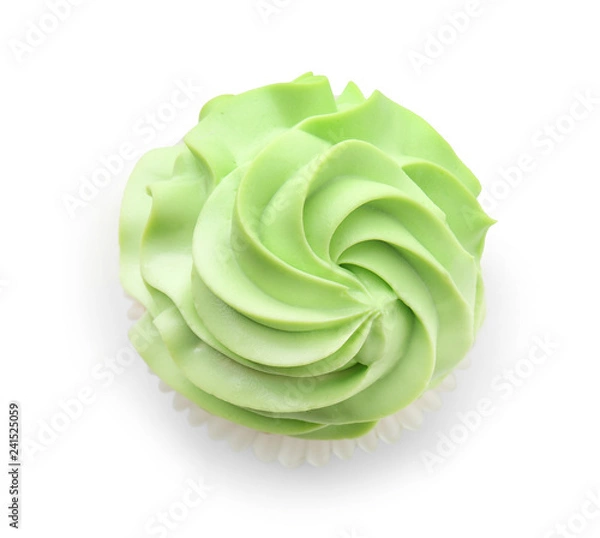 Obraz Tasty cupcake on white background