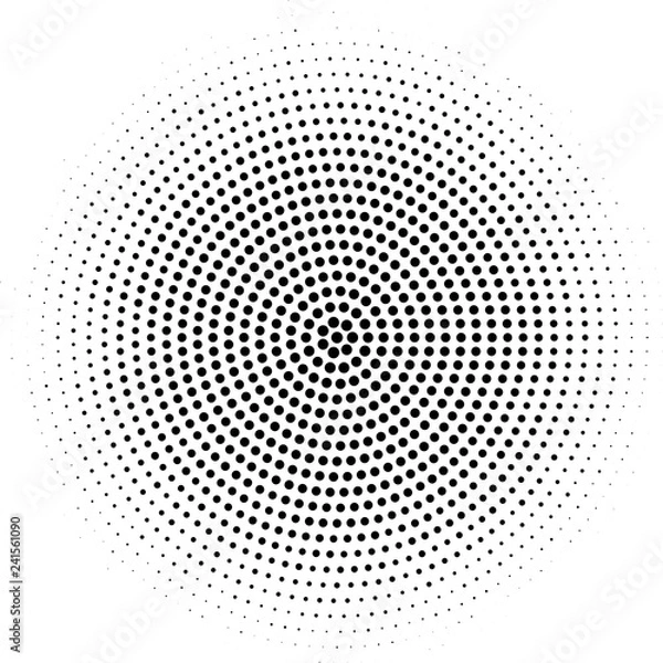 Fototapeta Banner black circles. Halftone poster black dark effect. Abstract background pattern design grunge texture. Vector halftone effect. Pixel game background. Monochrome dark vector illustration
