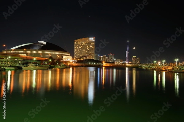Fototapeta 福岡シーサイドももち　夜景風景