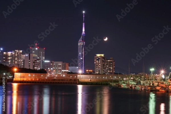 Fototapeta 福岡シーサイドももち　夜景風景