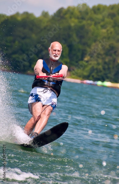 Fototapeta Senior waterskiing