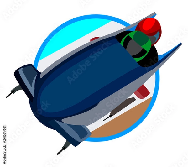 Fototapeta icon and image of bobsleigh, winter sports on white background