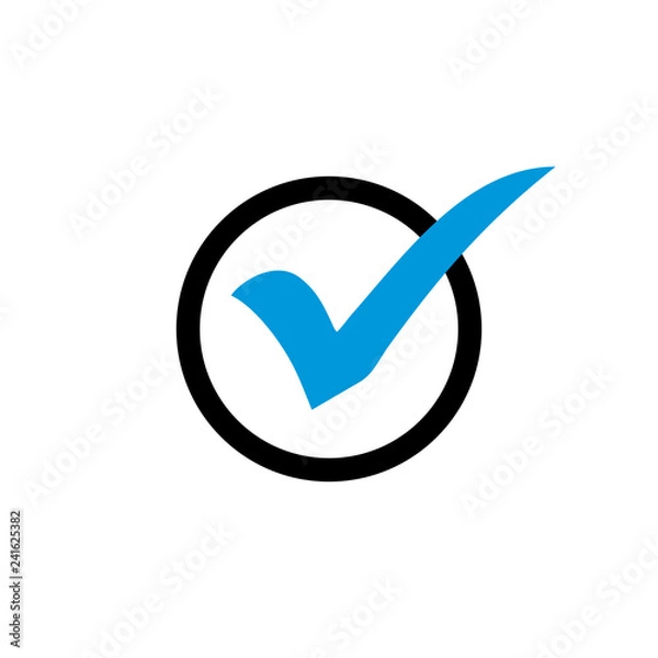 Obraz blue check mark in circle icon