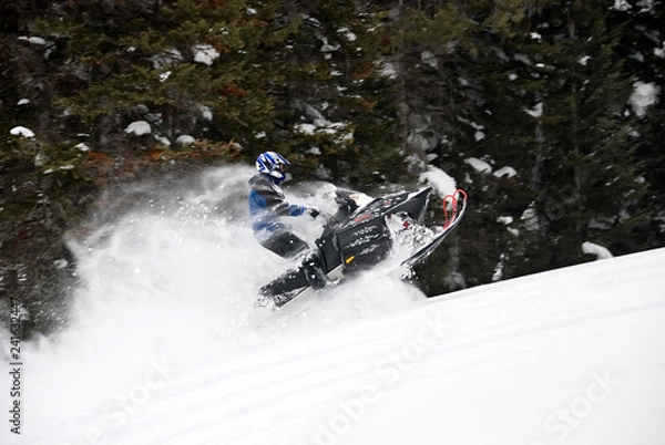 Obraz Busting Snow on Snowmobiles