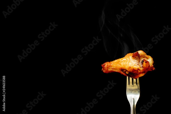 Obraz Fried chicken, isolated from a back background