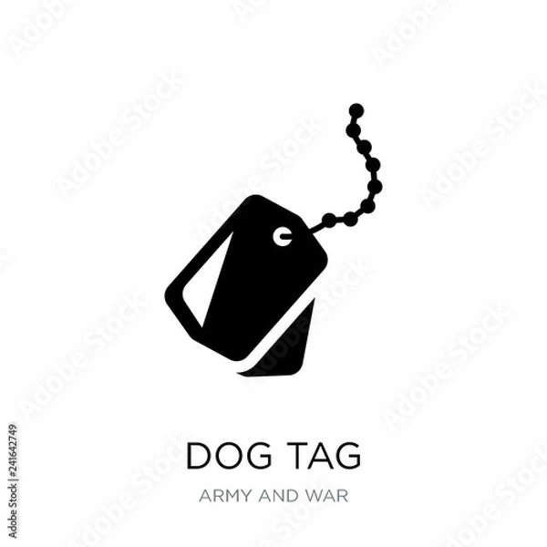Obraz dog tag icon vector on white background, dog tag trendy filled i