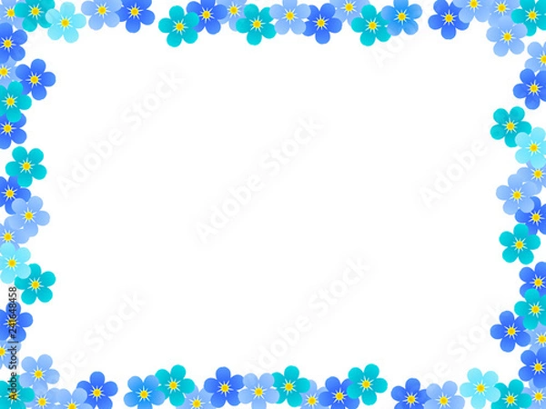 Fototapeta 勿忘草の花のフレーム