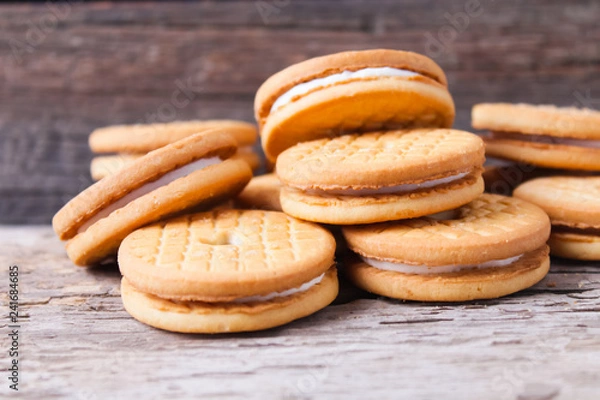 Fototapeta cookies with cream filling