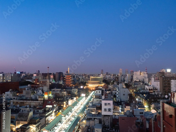 Fototapeta 【都市景観】東京 台東区 浅草 浅草寺 夜景