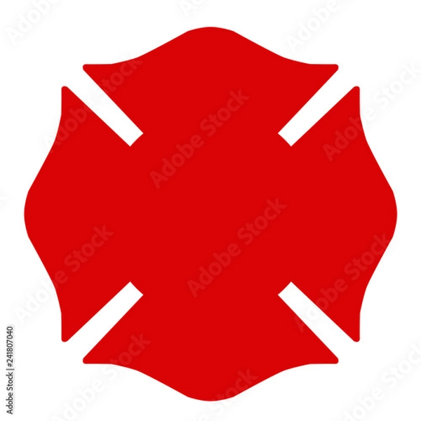 Obraz Maltese Cross Firefighter Emblem St Florian Solid Red