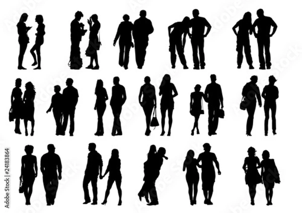 Fototapeta Couples people walk