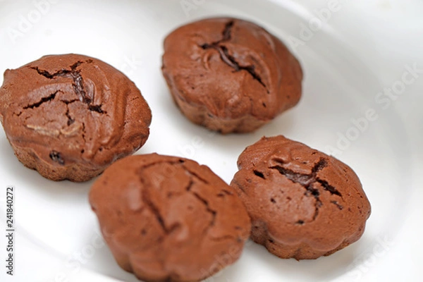 Obraz baking in the oven, blushing tasty cookies on the tray