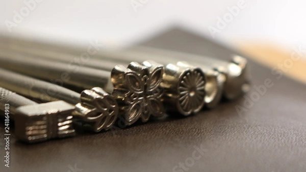 Fototapeta レザークラフト レザーと刻印セット