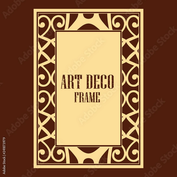 Fototapeta Vector geometric frame in Art Deco style. Rectangle vector abstract element for design.