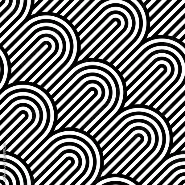 Fototapeta Vector geometric pattern. Seamless braided linear pattern.