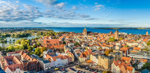 Obraz Panoramiczny widok na Stralsund
