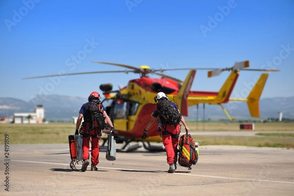 Fototapeta ratownik helikoptera
