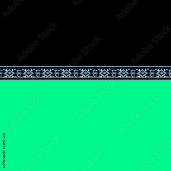 Fototapeta Seamless ornamental decor border line simple color pattern
