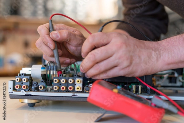Obraz Repair and fault diagnosis of audio and video equipment.
