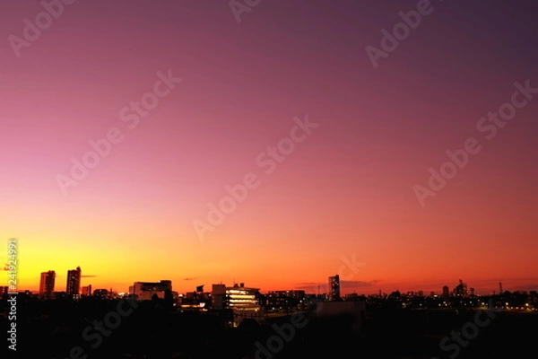 Fototapeta 冬の澄み渡った空　夕景