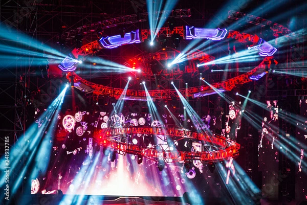 Fototapeta Stage Spotlight with Laser rays