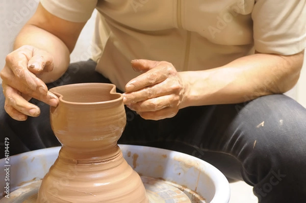 Obraz 電動ろくろでの片口制作