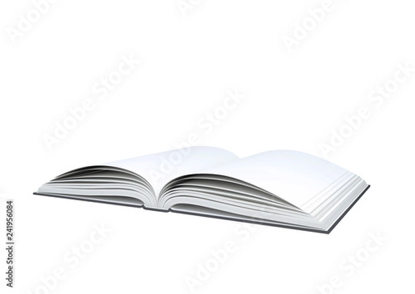 Fototapeta Open blank book on white background.