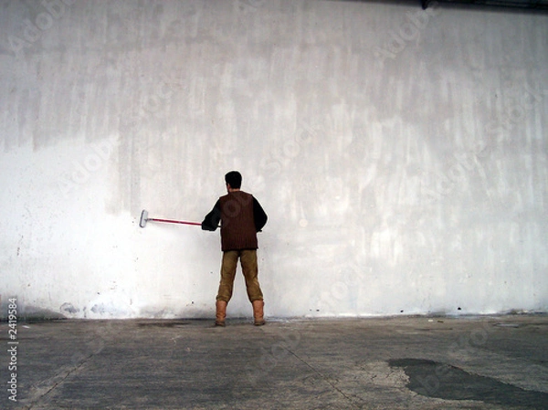 Obraz wall painting worker