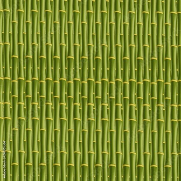 Obraz Green bamboo stick pattern square seamless background.