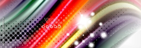 Fototapeta Smooth liquid blur wave background, color flow concept, illustration