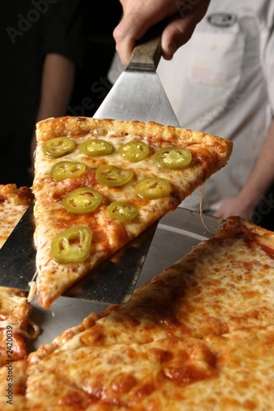 Fototapeta pepper pizza serving