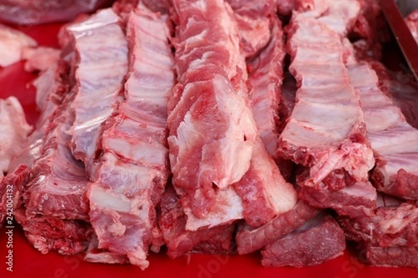 Obraz fresh pork meat in market