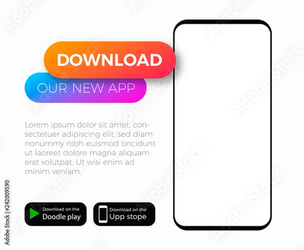 Fototapeta mobile application add template