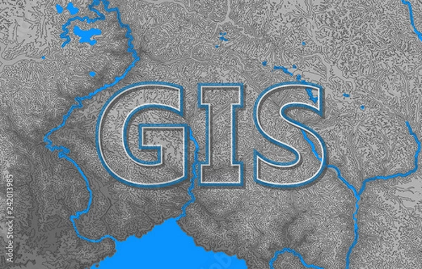 Obraz Geographic information systems, gis, cartography and mapping. Web mapping