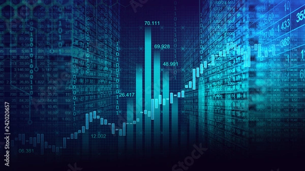 Fototapeta Digital binary code matrix background in graphic concept